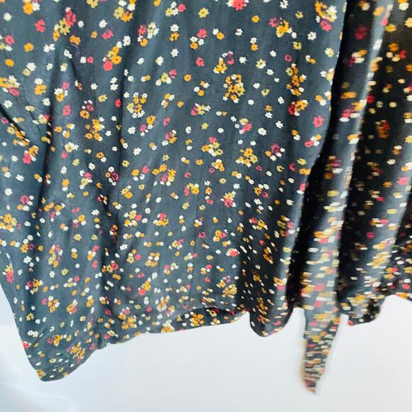 Faithfull the Brand Alena Black Floral Print Short Sleeve Culotte Jumpsuit Sz M - Picture 6 of 13